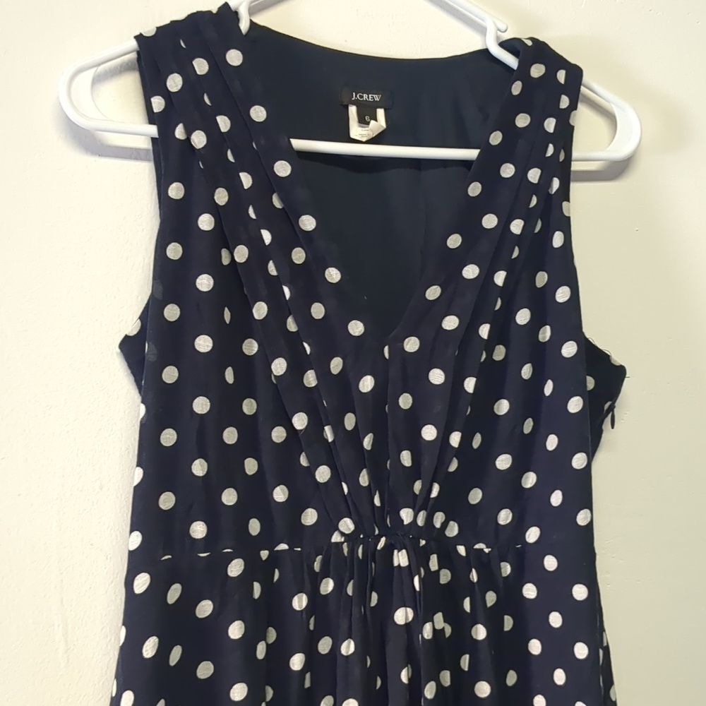 J.Crew Elinor Dress in Polka Dot Navy White Size 6 - Picture 4 of 9